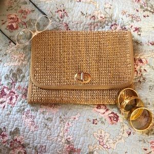 Vintage straw envelope bag